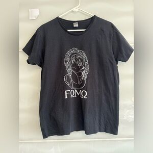 FOMO Greek tshirt gildan ultra cotton size XL BLACK graphic tshirt ladies omega